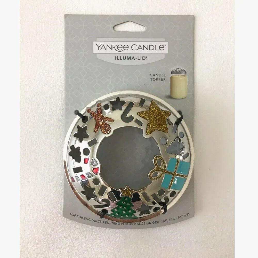 Yankee Candle Illuma-Lid Christmas Holiday Candle Topper Reindeer Gift Star NEW